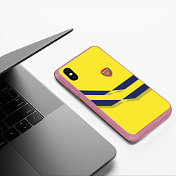 Чехол iPhone XS Max матовый Arsenal FC: Yellow style, цвет: 3D-малиновый — фото 2