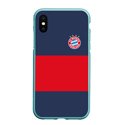 Чехол iPhone XS Max матовый Bayern Munchen - Red-Blue FCB 2022 NEW, цвет: 3D-мятный