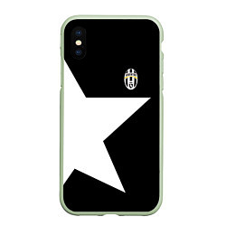 Чехол iPhone XS Max матовый FC Juventus: Star, цвет: 3D-салатовый