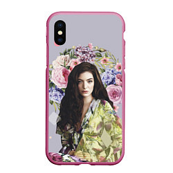 Чехол iPhone XS Max матовый Lorde Floral, цвет: 3D-малиновый