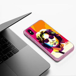 Чехол iPhone XS Max матовый Джон Леннон: фан-арт, цвет: 3D-розовый — фото 2