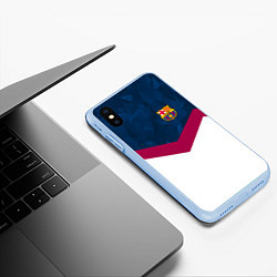 Чехол iPhone XS Max матовый Barcelona FC: Sport, цвет: 3D-голубой — фото 2