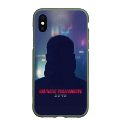 Чехол iPhone XS Max матовый BR 2049: Shadow man, цвет: 3D-темно-зеленый