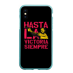 Чехол iPhone XS Max матовый Hasta La Victoria Siempre, цвет: 3D-мятный