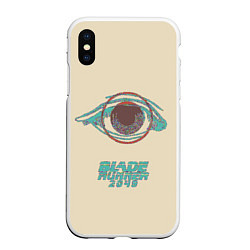 Чехол iPhone XS Max матовый Blade Runner 2049: Eyes, цвет: 3D-белый