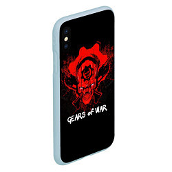 Чехол iPhone XS Max матовый Gears of War: Red Skull, цвет: 3D-голубой — фото 2