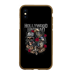 Чехол iPhone XS Max матовый Day of the Dead, HU, цвет: 3D-коричневый