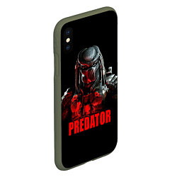 Чехол iPhone XS Max матовый Iron Predator, цвет: 3D-темно-зеленый — фото 2