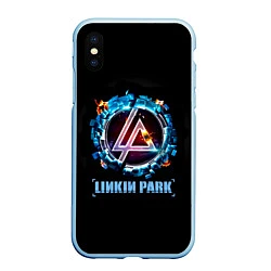 Чехол iPhone XS Max матовый Linkin Park: Engine, цвет: 3D-голубой