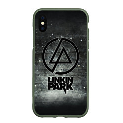 Чехол iPhone XS Max матовый Linkin Park: Wall, цвет: 3D-темно-зеленый