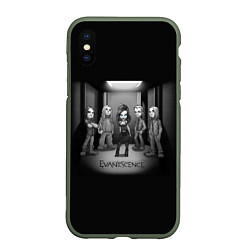 Чехол iPhone XS Max матовый Evanescence Band, цвет: 3D-темно-зеленый
