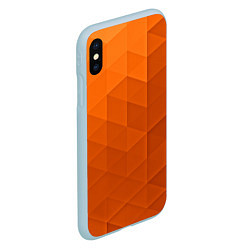 Чехол iPhone XS Max матовый Orange abstraction, цвет: 3D-голубой — фото 2