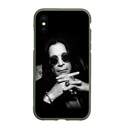 Чехол iPhone XS Max матовый Оззи Осборн, цвет: 3D-темно-зеленый