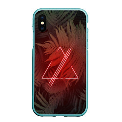 Чехол iPhone XS Max матовый Neon Light, цвет: 3D-мятный