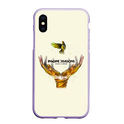 Чехол iPhone XS Max матовый Imagine Dragons S+M, цвет: 3D-светло-сиреневый