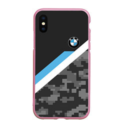 Чехол iPhone XS Max матовый BMW: Pixel Military, цвет: 3D-розовый