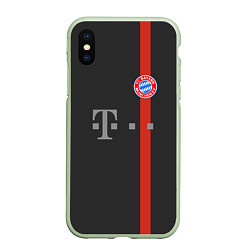 Чехол iPhone XS Max матовый Bayern FC: Black 2018, цвет: 3D-салатовый