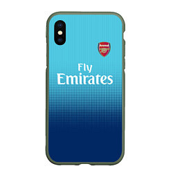 Чехол iPhone XS Max матовый Arsenal FC: Blue Away 17/18, цвет: 3D-темно-зеленый