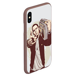 Чехол iPhone XS Max матовый Eminem: Street Music, цвет: 3D-коричневый — фото 2