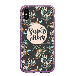 Чехол iPhone XS Max матовый Super mom