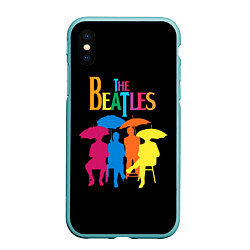 Чехол iPhone XS Max матовый The Beatles: Colour Rain, цвет: 3D-мятный