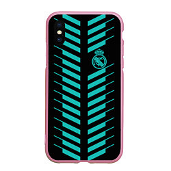 Чехол iPhone XS Max матовый FC Real Madrid: Creative, цвет: 3D-розовый