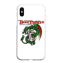 Чехол iPhone XS Max матовый Deep Purple: Green Gragon, цвет: 3D-белый