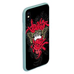 Чехол iPhone XS Max матовый Горгона Медуза, цвет: 3D-мятный — фото 2