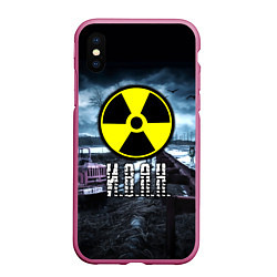 Чехол iPhone XS Max матовый S.T.A.L.K.E.R: Иван, цвет: 3D-малиновый