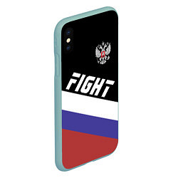 Чехол iPhone XS Max матовый Fight Russia, цвет: 3D-мятный — фото 2