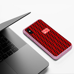 Чехол iPhone XS Max матовый PUBG: Red Line, цвет: 3D-розовый — фото 2