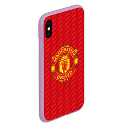 Чехол iPhone XS Max матовый FC Manchester United: Creative, цвет: 3D-сиреневый — фото 2