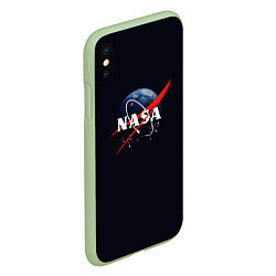 Чехол iPhone XS Max матовый NASA: Black Space, цвет: 3D-салатовый — фото 2