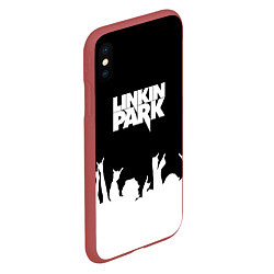 Чехол iPhone XS Max матовый Linkin Park: Black Rock, цвет: 3D-красный — фото 2