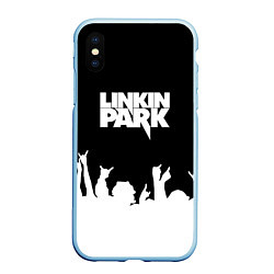 Чехол iPhone XS Max матовый Linkin Park: Black Rock, цвет: 3D-голубой