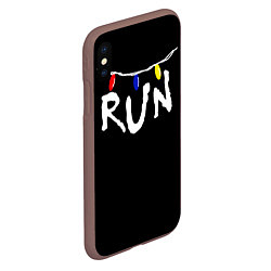 Чехол iPhone XS Max матовый Stranger Things RUN, цвет: 3D-коричневый — фото 2