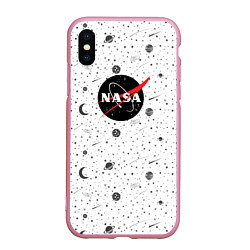 Чехол iPhone XS Max матовый NASA: Moonlight, цвет: 3D-розовый