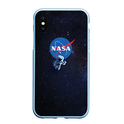 Чехол iPhone XS Max матовый NASA: Hello World, цвет: 3D-голубой