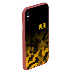 Чехол iPhone XS Max матовый PUBG: Military Honeycomb, цвет: 3D-красный — фото 2