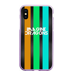 Чехол iPhone XS Max матовый Imagine Dragons: Evolve Lines, цвет: 3D-сиреневый