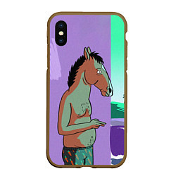 Чехол iPhone XS Max матовый BoJack, цвет: 3D-коричневый