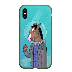 Чехол iPhone XS Max матовый BoJack, цвет: 3D-темно-зеленый