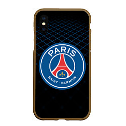 Чехол iPhone XS Max матовый FC PSG: Blue Lines