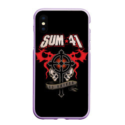 Чехол iPhone XS Max матовый Sum 41: 13 Voices, цвет: 3D-сиреневый