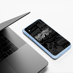 Чехол iPhone XS Max матовый AC/DC: Journalese, цвет: 3D-голубой — фото 2