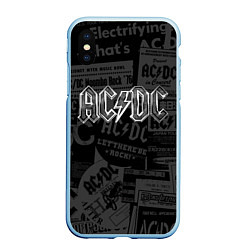 Чехол iPhone XS Max матовый AC/DC: Journalese, цвет: 3D-голубой