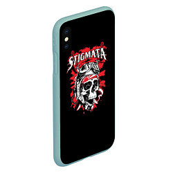 Чехол iPhone XS Max матовый Stigmata Skull, цвет: 3D-мятный — фото 2