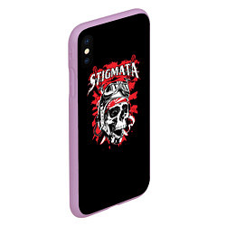 Чехол iPhone XS Max матовый Stigmata Skull, цвет: 3D-сиреневый — фото 2