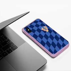 Чехол iPhone XS Max матовый Сборная Хорватии, цвет: 3D-сиреневый — фото 2