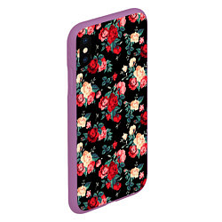Чехол iPhone XS Max матовый Кустовые розы, цвет: 3D-фиолетовый — фото 2